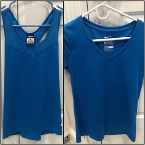 Set of Two: Nike Blue Workout Shirts